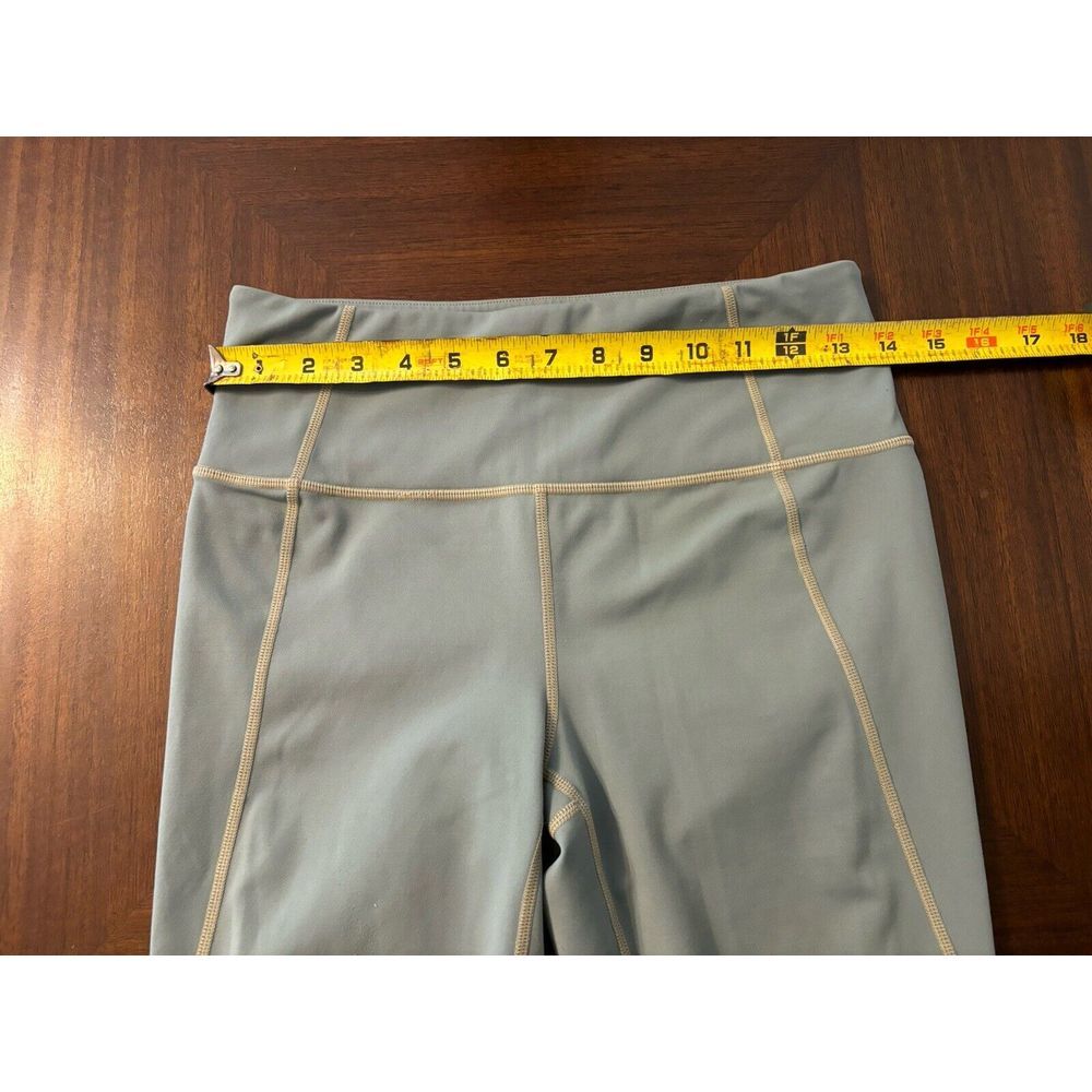 Athleta Leggings Women's Sz M‎  Green With Mesh Leg Design - Picture 6 of 8